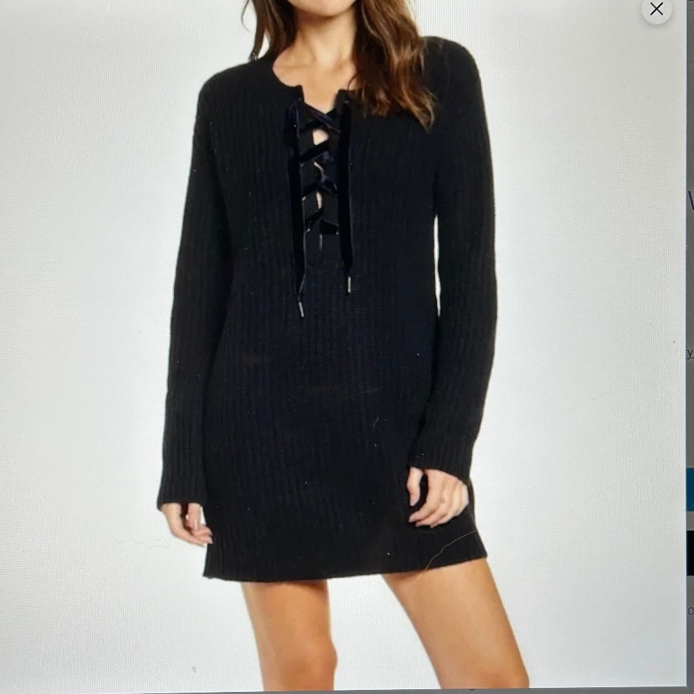 RAILS BLACK KNIT MINI DRESS
